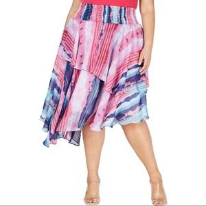 New INC Plus Asymmetric Midi Skirt